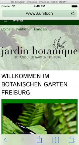 Botanischer Garten der Universität Freiburg mobile