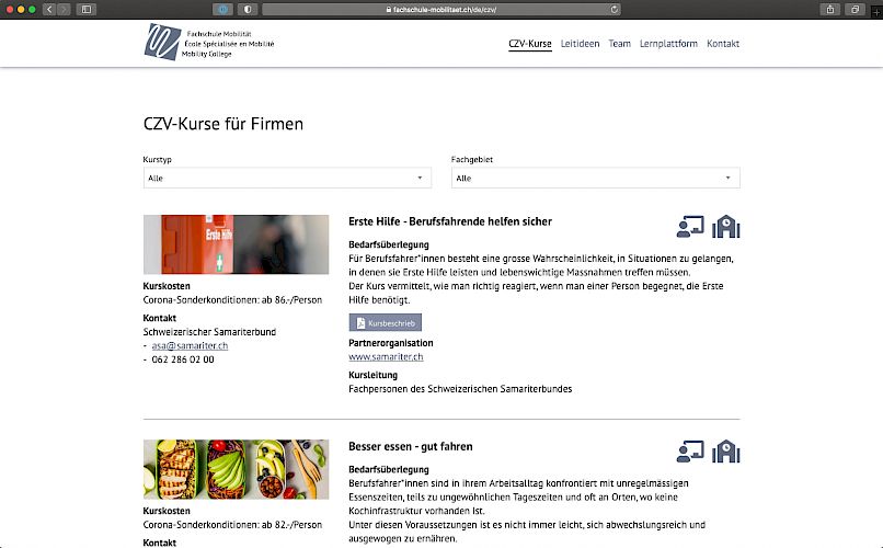 Fachschule Mobilität Kurseite