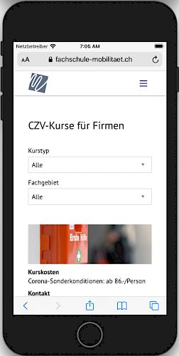 Fachschule Mobilität Kursseite